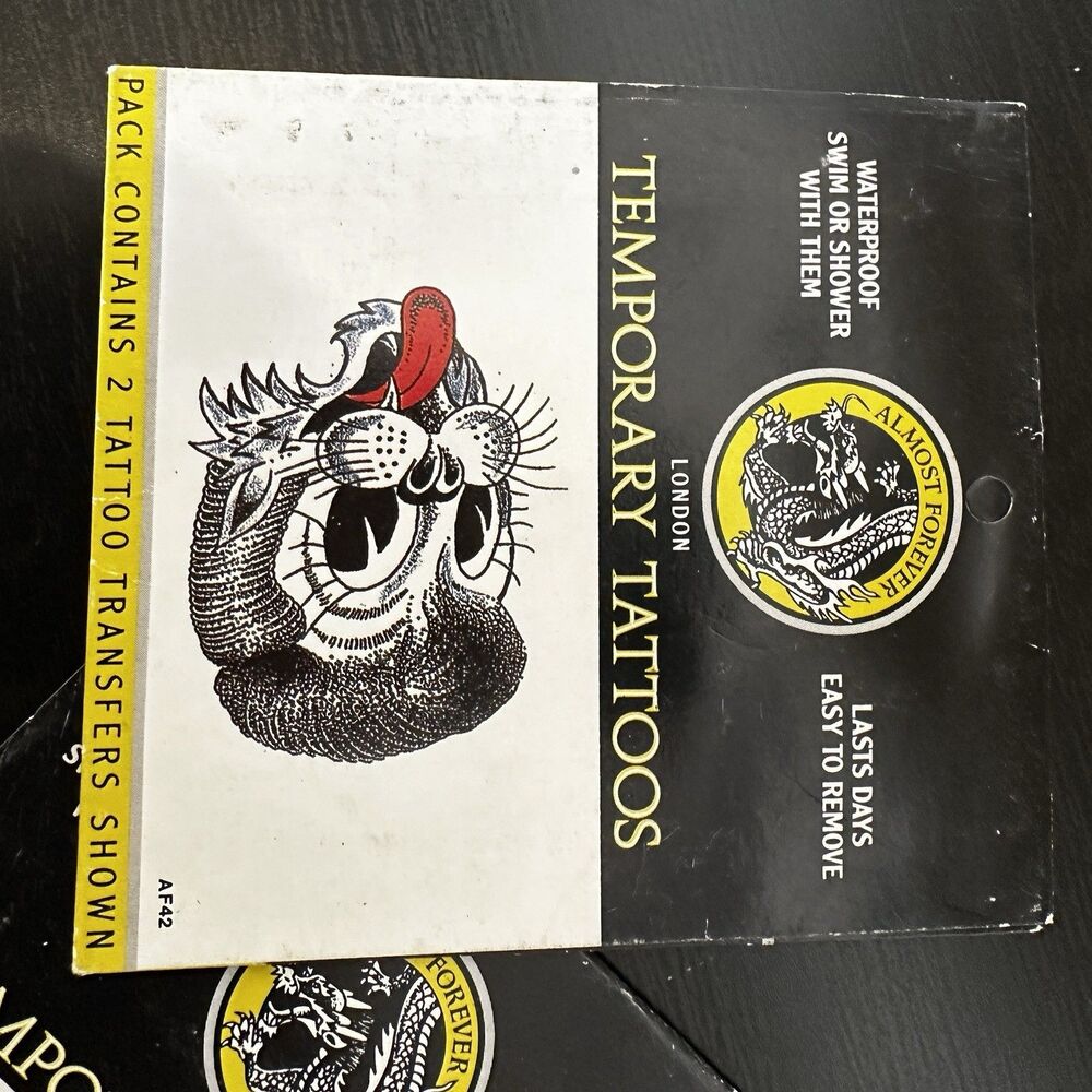 Vintage Lot Of Temporary Tattoos Almost Forever Panther Cougar Cat‎ England - Picture 3 of 8